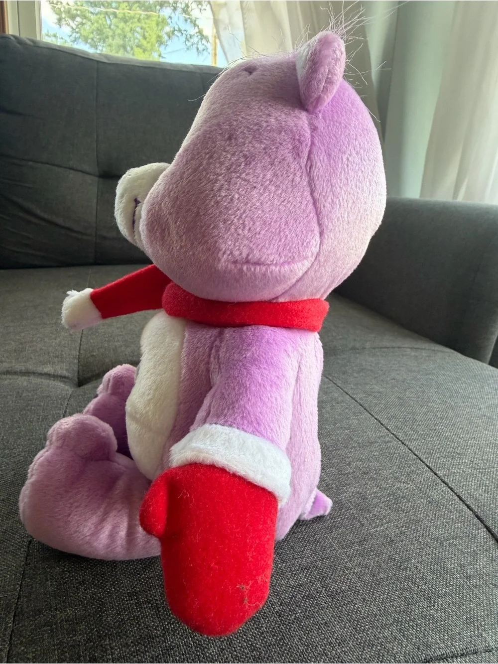 Care Bears Purple Plush Bear with Red Scarf and Mittens